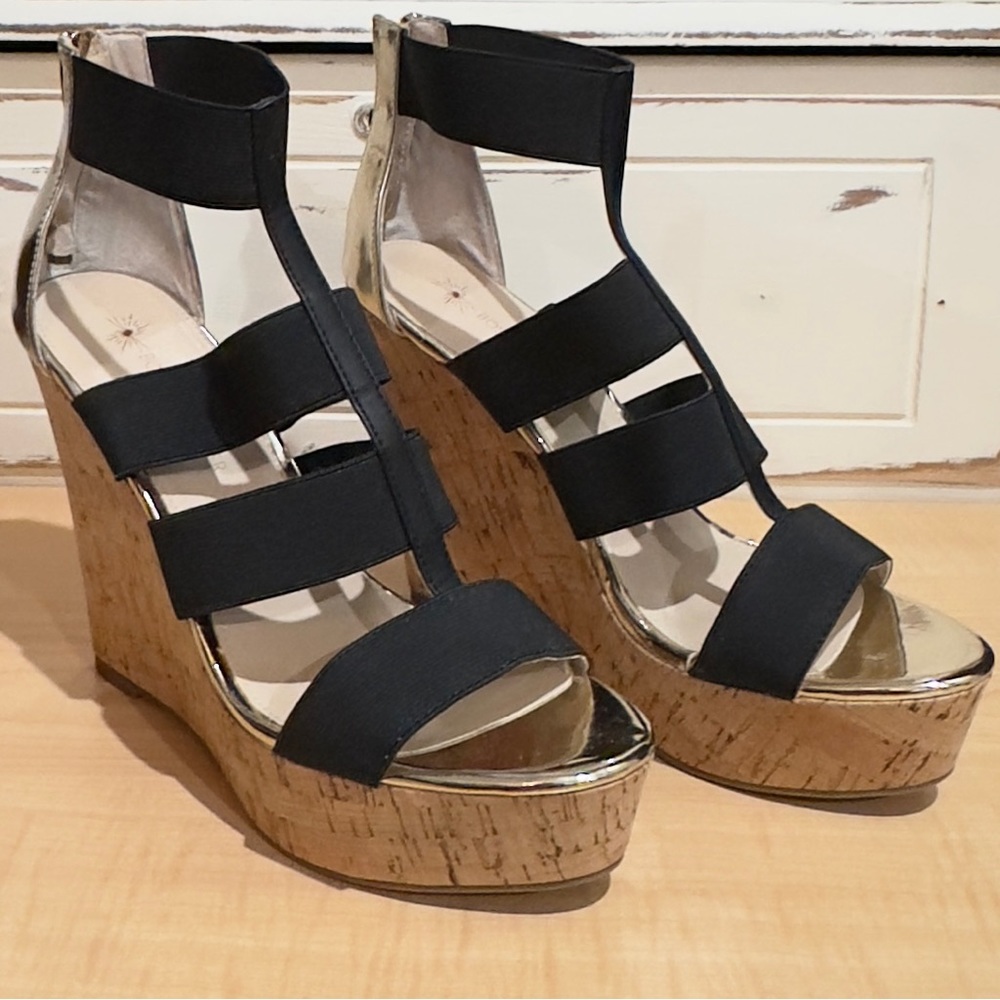 Boston Proper Claude Cork Wedge Heel Platform Shoe